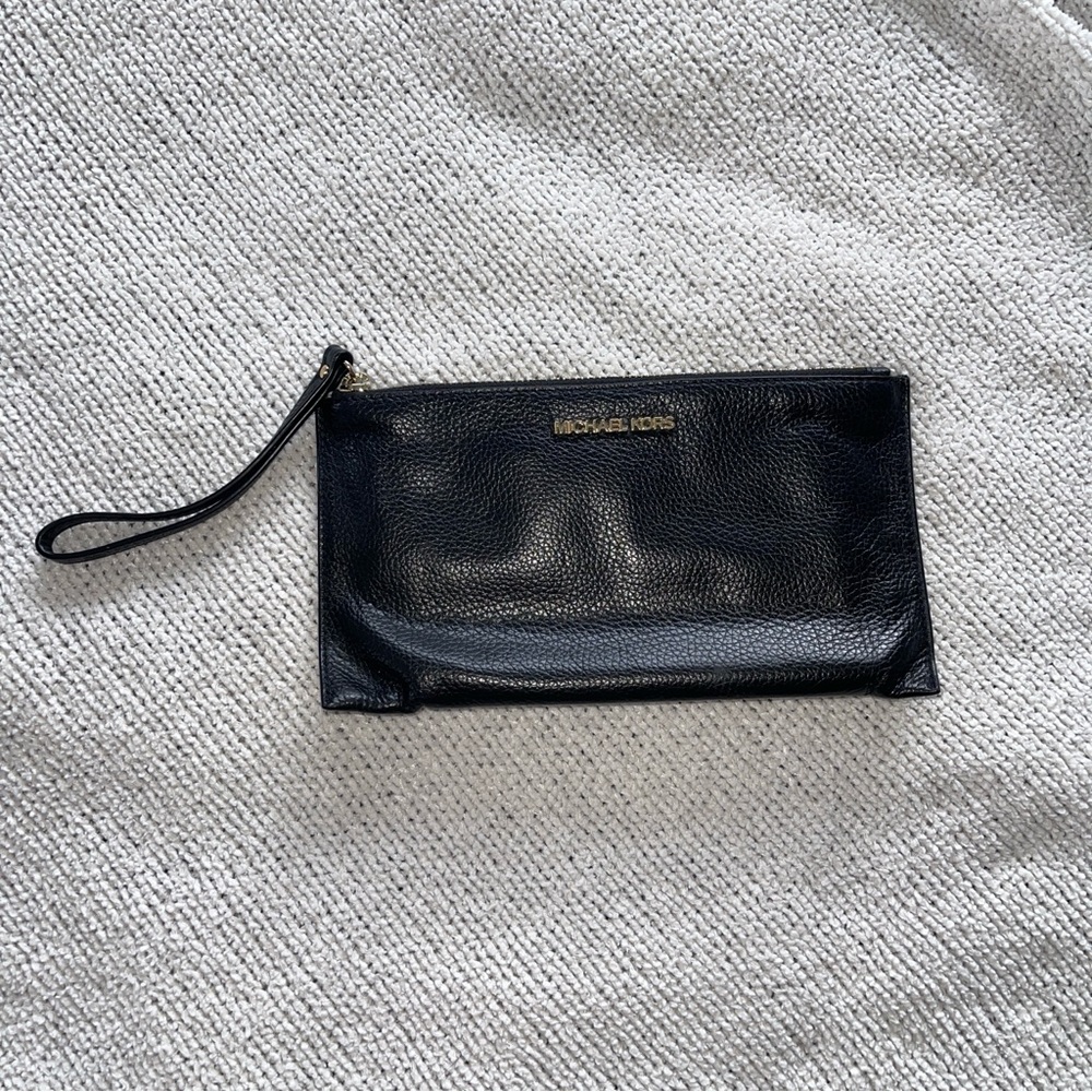 Michael Kors Black Wristlet gold hardware